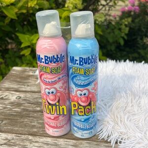 Mr. Bubble Foam Soap Twin Pack - Original Bubble & Bubbleberry 8 oz cans NEW